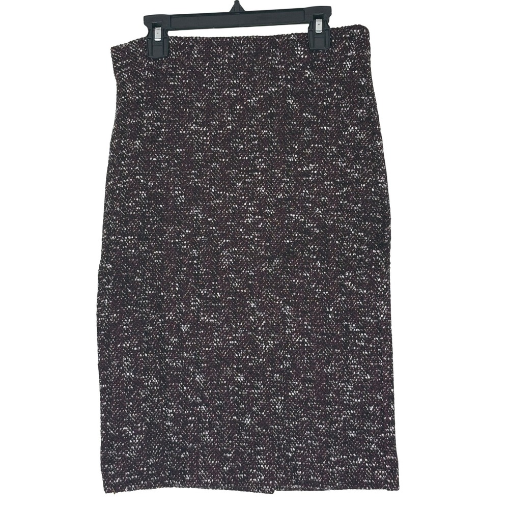 Ann Taylor Petite Burgundy Tweed Pencil Skirt Office Siren Fall Preppy Size 4P